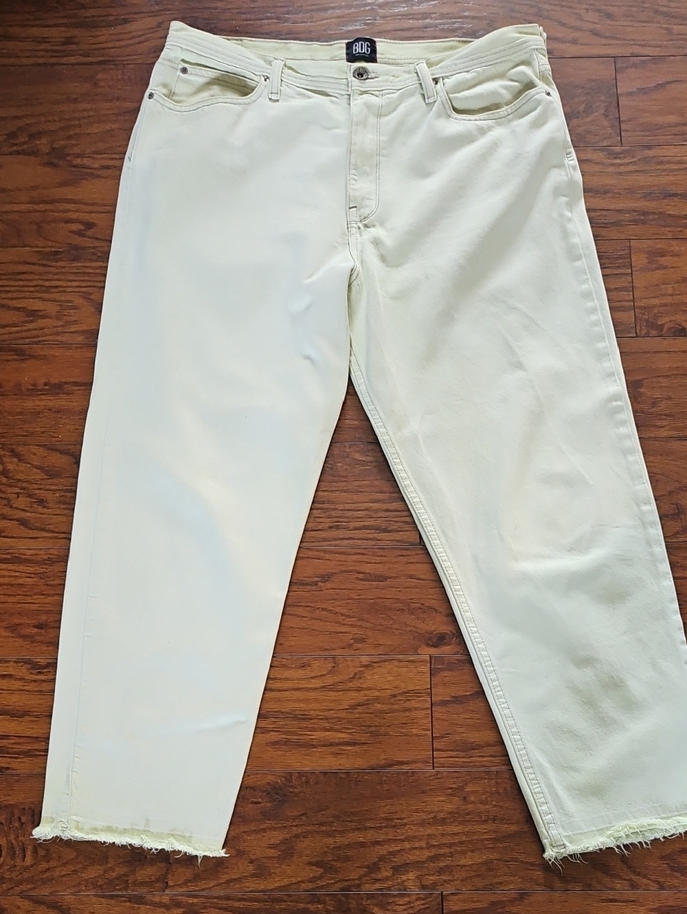 BDG Men's Straight Cropped Jeans Yellow 34 X 32